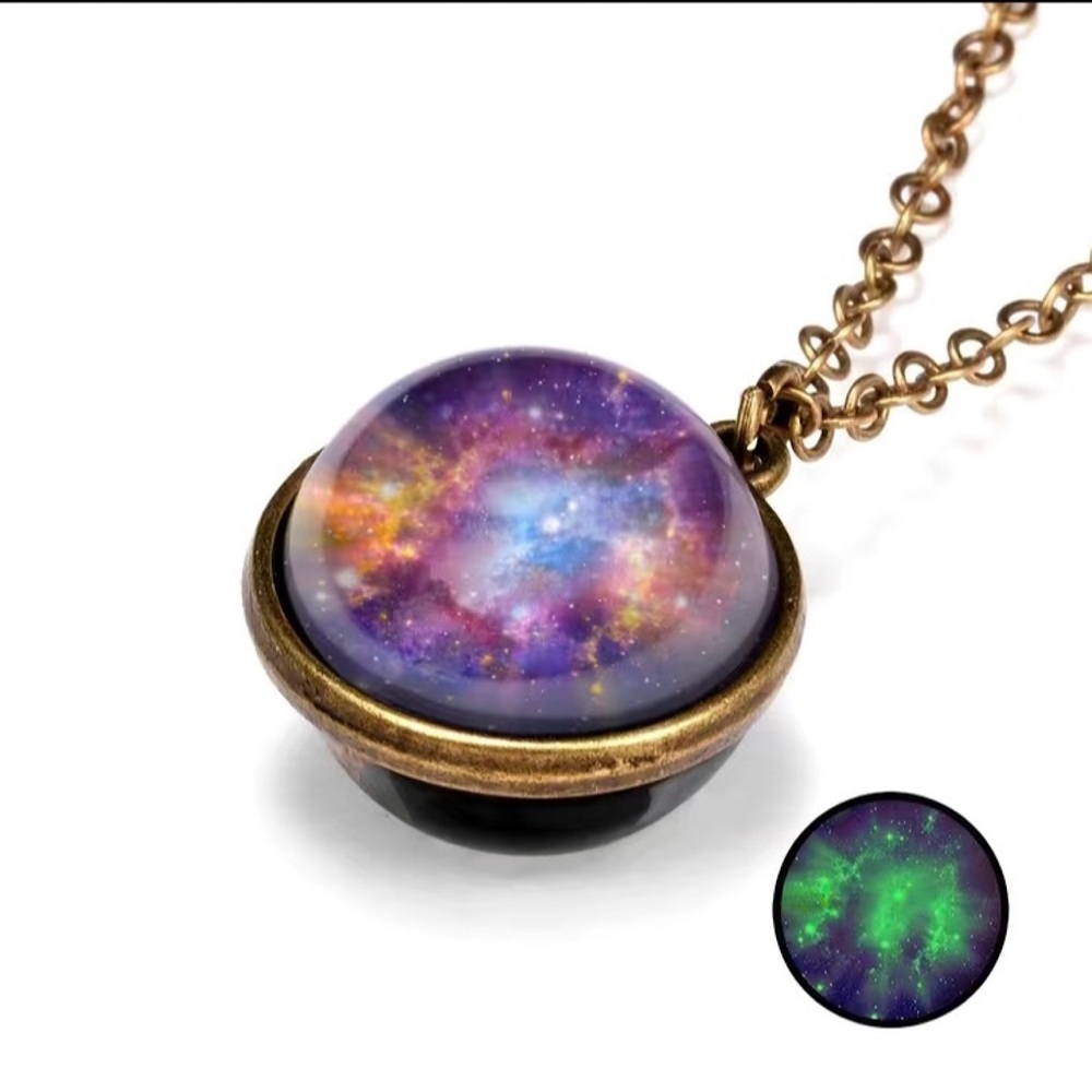 Urban Outfitters Galaxy Globe Sphere Gold Chain Necklace NEW with Tags NWT
